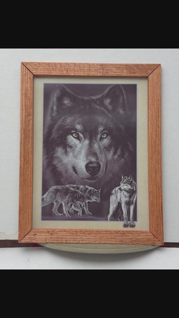 Wolf Portrait in the Forest III 3D lenticular artwork preview