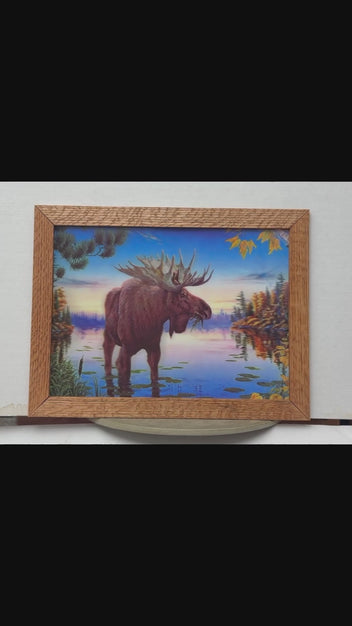 Moose by the Mountain Lake 3D lenticular artwork preview