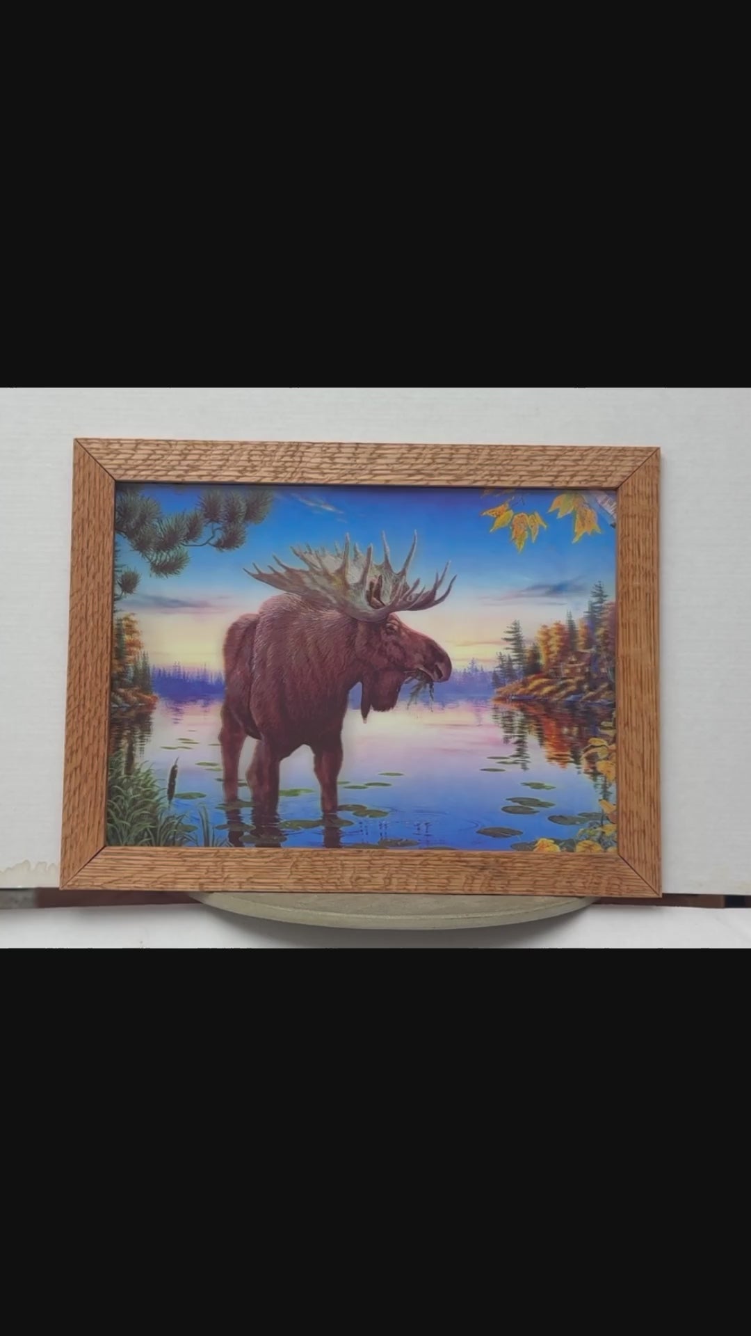 Moose by the Mountain Lake – 3D Lenticular Art