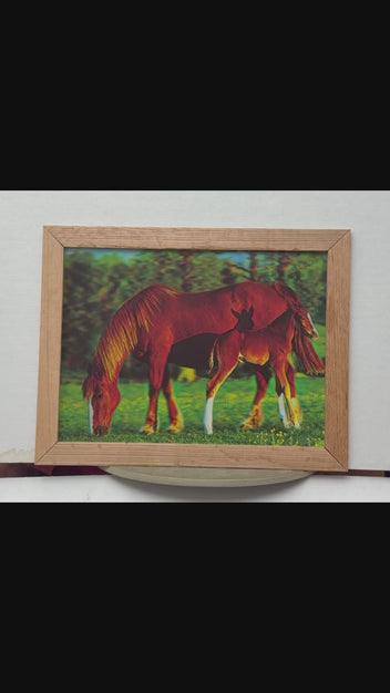 Red Horses in the Forest 3D lenticular artwork preview