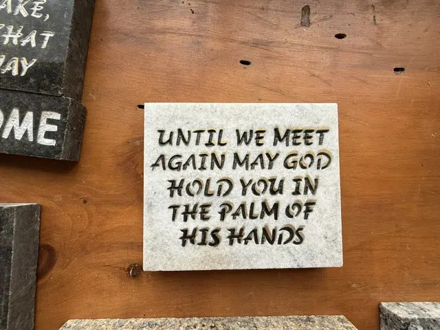 Until We Meet Again granite memorial handcrafted engraved stone