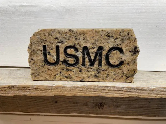 USMC granite stone handcrafted engraved stone