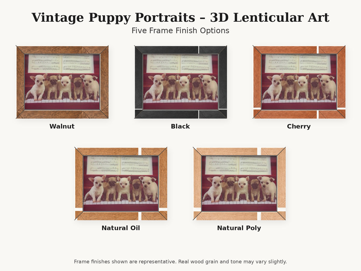 Vintage Puppy Portraits – 3D Lenticular Art