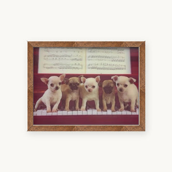 Vintage Puppy Portraits 3D lenticular artwork preview