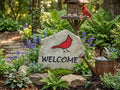 Cardinal welcome stone handcrafted engraved stone