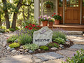 Dragonfly welcome stone handcrafted engraved stone