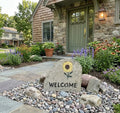 Sunflower welcome stone handcrafted engraved stone